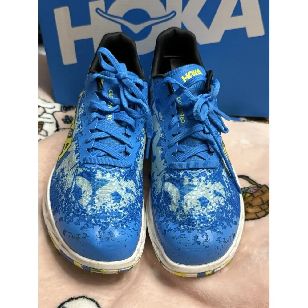 HOKA Crescendo XC Spikeless Blue/Yellow Colorblock Low Top Lace-Up Track Shoes